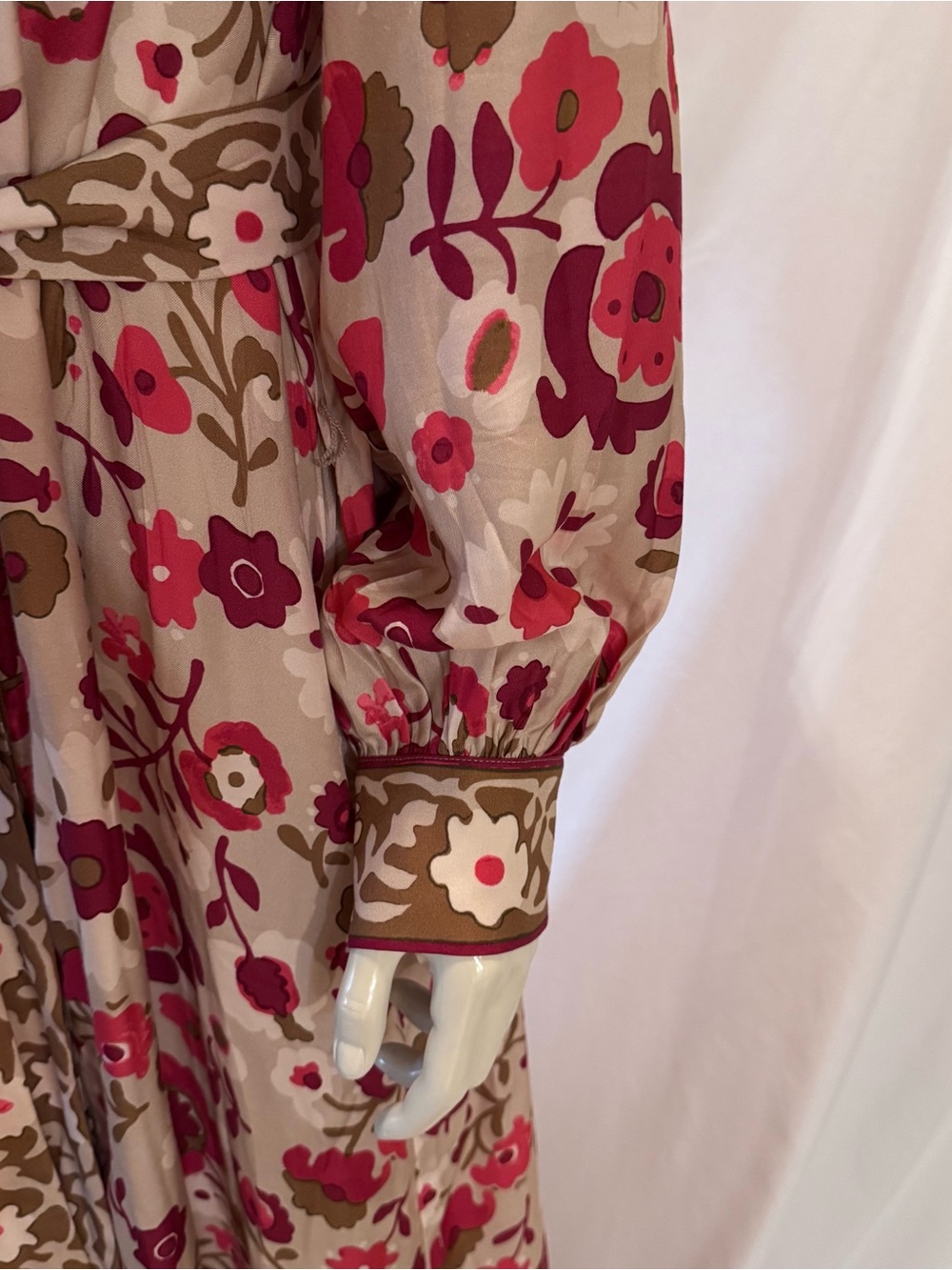 J. McLaughlin:Serena Maxi Shirt Dress with Red Floral Print:Size L - Picture 9 of 10